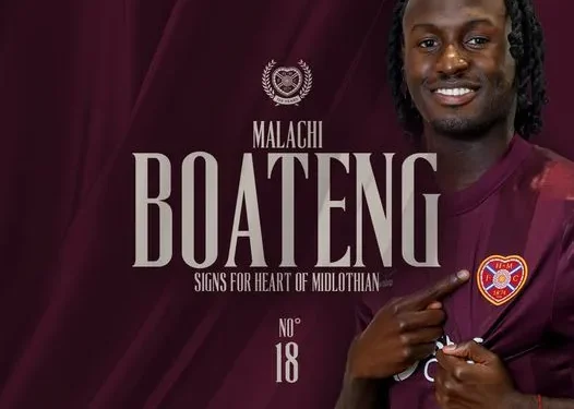OFFICIAL: Ghanaian midfielder Malachi Boateng joins Scottish side Heart of Midlothian