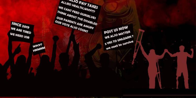 Prosthetics and Orthotics graduates protest recruitment Neglect