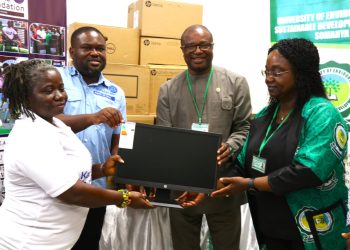 Nana Owiredu Wadie (I) Donates Computers and Accessories to University of Environment and Sustainable Development
