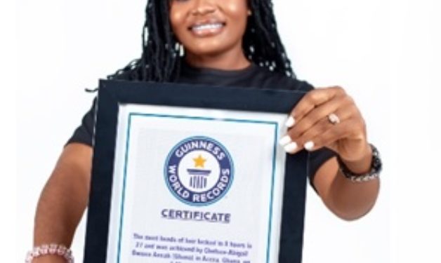 Ghanaian hairdresser Chelsea-Abigail Owusu Ansah sets new Guinness World Record for hair locking