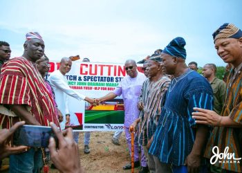 Former President Mahama cuts sod for construction of 500-seater modern sports facility in Bole-Bamboi