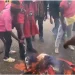 Democracy hub protesters burn NPP paraphernalia in anti-Galamsey demonstration