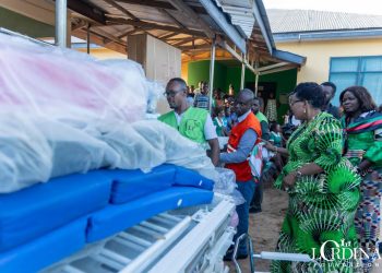 Lordina supports NDC campaign in Ketu North; donates medical equipment to Afife health centre.