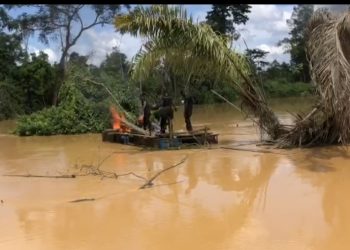 Operation halt 2 storms Birim river: 18 ‘changfans’ destroyed in Anti-Galamsey effort