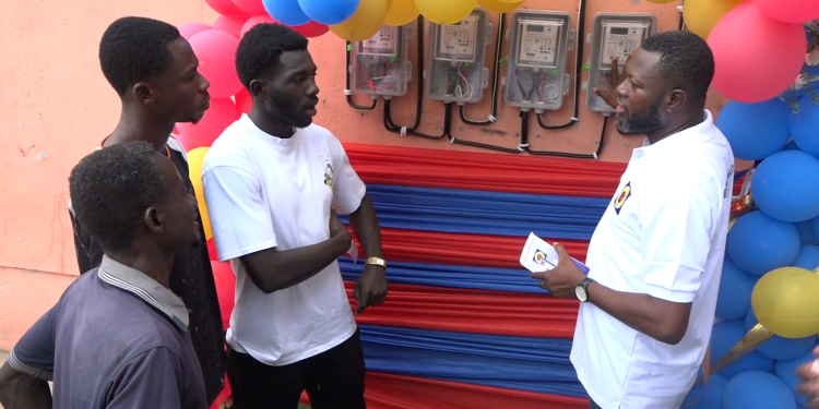 ECG outdoors new smart prepaid meter in Manhyia District, Kumasi