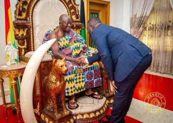 Ashanti Regional Minister pays courtesy call on Asantehene after swearing-In into office