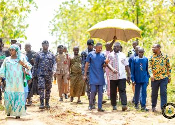 Dr. Frank Amoakohene assesses development Projects in Drobonso