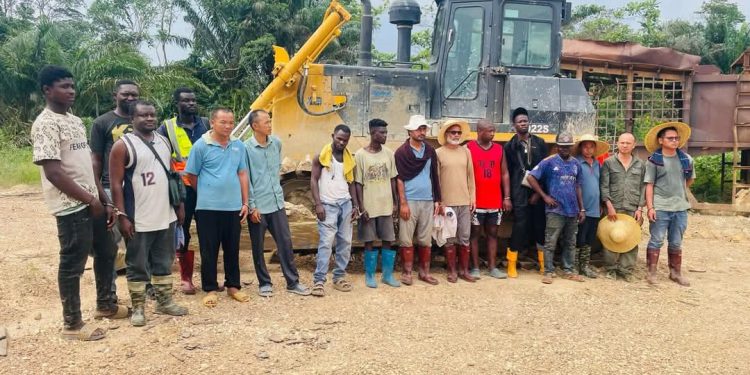 Western regional Police raid illegal mining sites in Evalue Ajomoro-Gwira