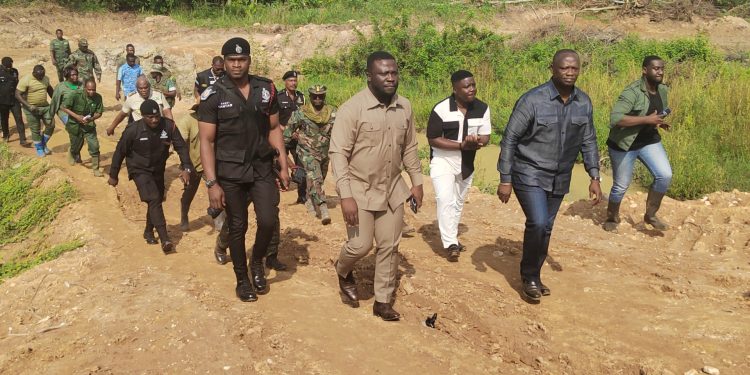 Gov’t declares war on illegal mining as lands Minister inspects devastated Nkawie forest reserve