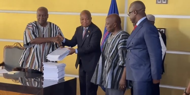 President Mahama vows tough action on corruption as he receives ORAL report