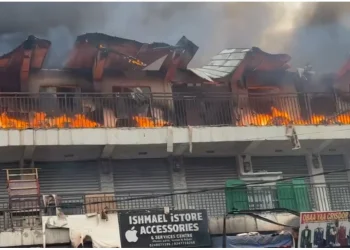 Fire guts shops at Kumasi Railway Market