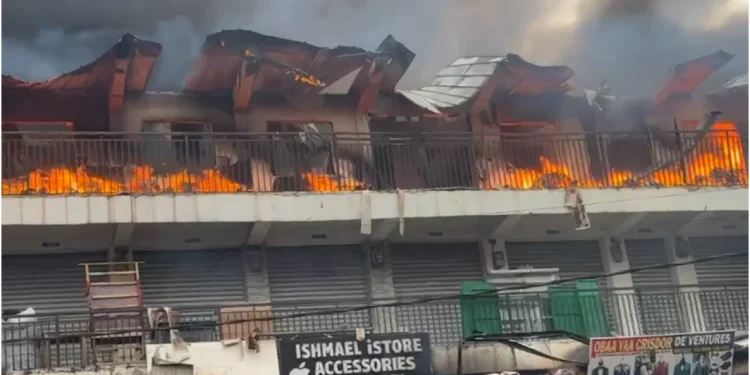 Fire guts shops at Kumasi Railway Market