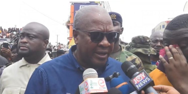 President Mahama visits Adum, railway fire scene pledges support for victims
