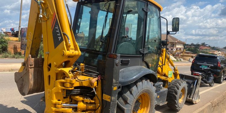 DRIP Coordinator impounds machine in Obuasi.