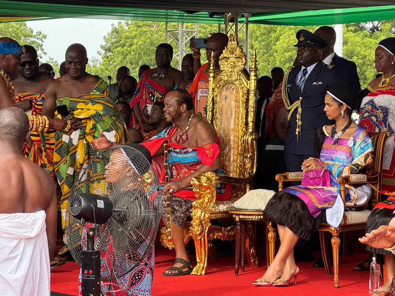 King Mswati III honoured with grand durbar at Manhyia Palace