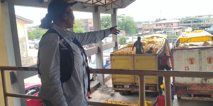 National Security seizes trucks smuggling over 2,300 gallons of undeclared cooking oil in Kumasi