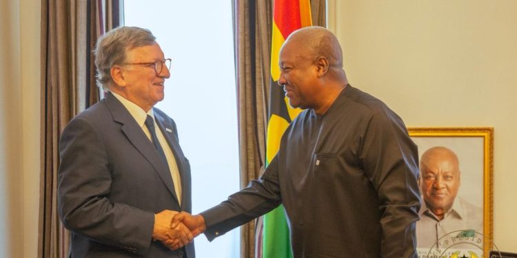 Mahama meets Bill Gates and Gavi board chair in Brussels.