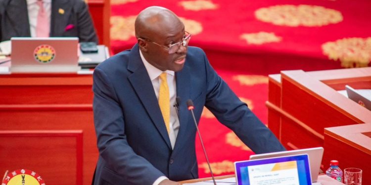 Finance Minister, Cassiel Ato Forson on the floor of Parliament