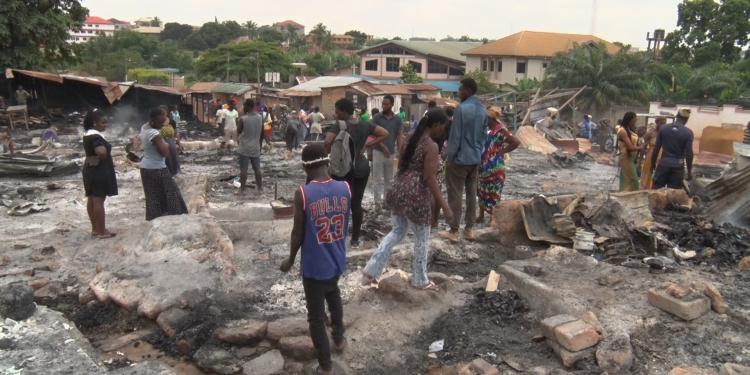 Over 500 displaced in devastating slum fire at Baba Ayoyo in Kumasi