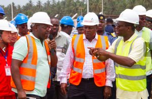 President Mahama inspecting first Gas plant in Ghana