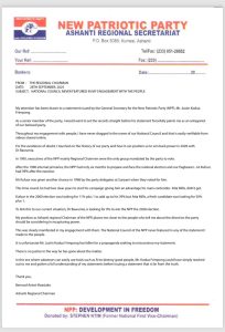 Chairman Wontumi statement