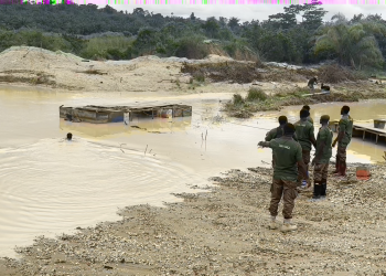 NCSSMAG Anti-Galamsey Taskforce storms Mankranso, destroys illegal mining equipment