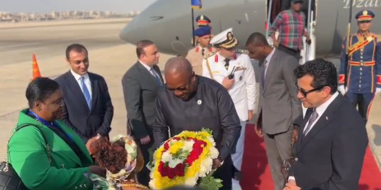 President Mahama arrives in Cairo ahead of grand Egyptian Museum opening