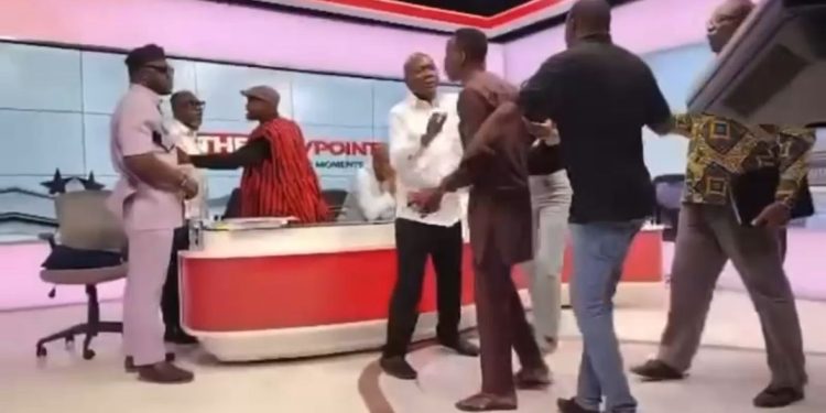 Tense moment as Dr. George Domfeh and Prof. Gyampo engage in on-air confrontation on TV3