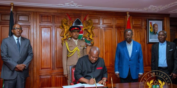 President Mahama arrives in Kenya for Jamhuri Day.