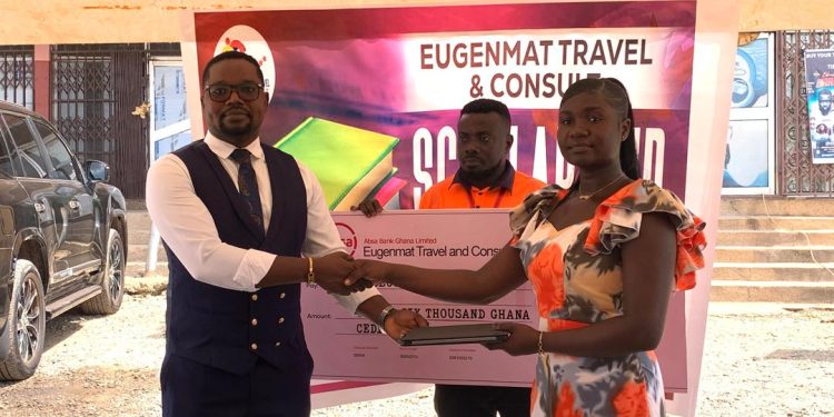 Eugenmat CEO awards GH₵36,000 scholarship to Rebecca Gyansah to pursue cyber security at UMaT