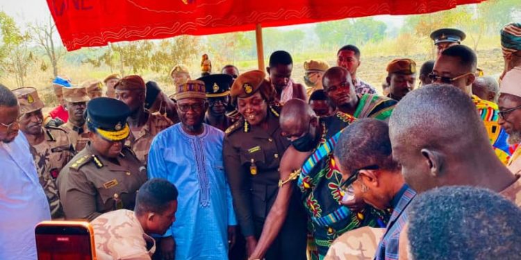 Ejura traditional council cuts sod for 250-Unit Prison officers’ accommodation