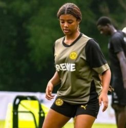 This is Inaya Ayew, Dede’s daughter who is sharpening her skills at Borussia Dortmund Academy, which is set to open in Ghana in February 2026