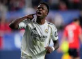 Vinicius Jr scores again but Real Madrid fall to Osasuna, handing Barcelona title edge