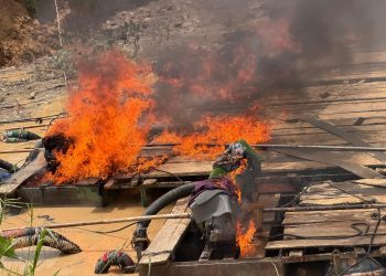 NAIMOS discover and destroy a complex network of galamsey cctivities on river Pra at Eastern region