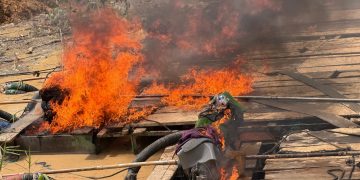 NAIMOS discover and destroy a complex network of galamsey cctivities on river Pra at Eastern region