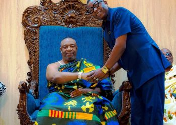 GIFEC Administrator Calls on Ga Mantse, Donates Computers to Traditional Council