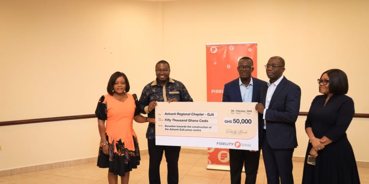 Fidelity Bank supports GJA Ashanti Press Centre project with GH¢50,000 donation