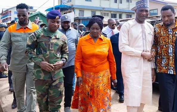 Vice President Opoku-Agyemang visits Accra New Town collapse site