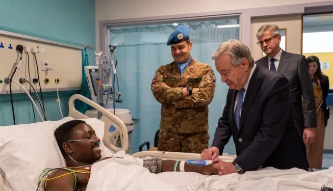 UN Chief praises Ghanaian peacekeepers in Lebanon, visits injured soldier in hospital