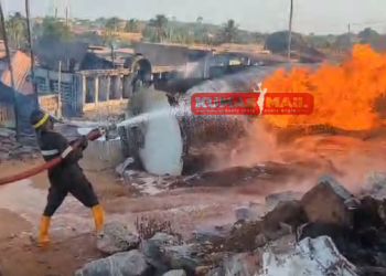 Fuel Tanker explosion rocks Potsin Junction on Kasoa–Winneba Highway