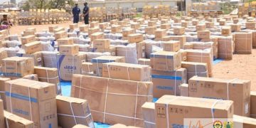 Muntaka distributes desks, startup equipment to support education and youth skills in Asawase