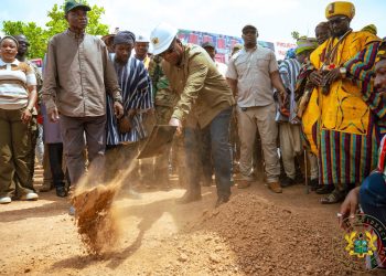 Mahama cuts sod for 24-Hour Economy Market in Bimbilla