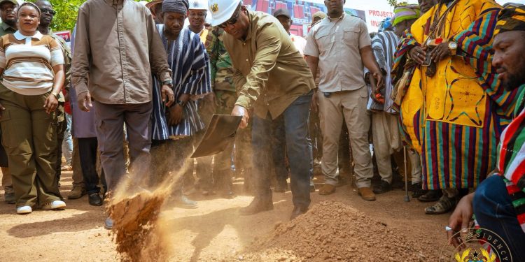 Mahama cuts sod for 24-Hour Economy Market in Bimbilla