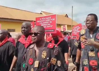 Berekum residents protest against rising illegal mining in Amomaso