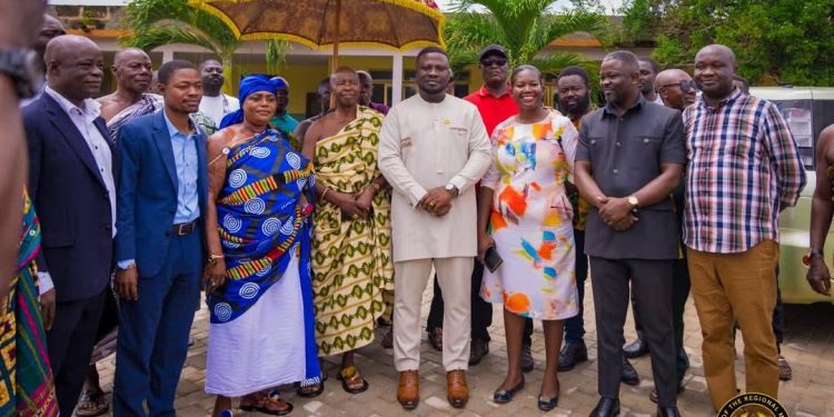 Frank Amoakohene inspects development projects in Sekyere South, highlights GETFund education investments
