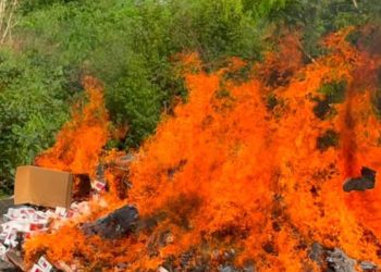 GRA Customs burns seized drugs, Illegal Cigarettes in Wa