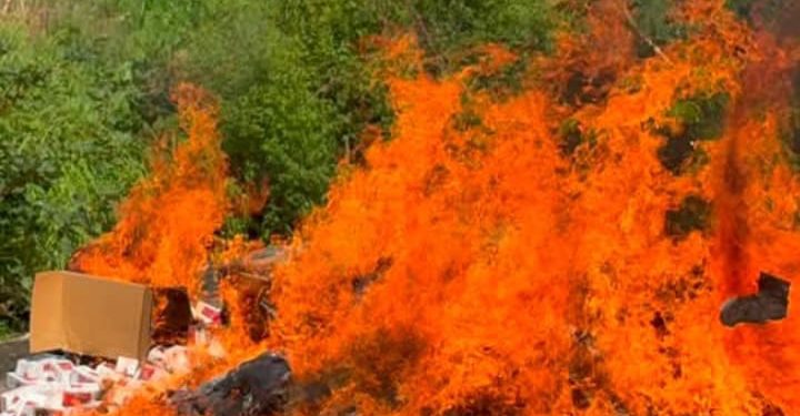 GRA Customs burns seized drugs, Illegal Cigarettes in Wa