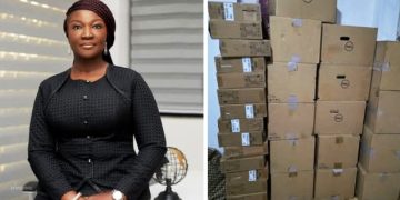 Joyce Bawah Mogtari Donates Computers, Cash to Boost NDC Communications in Upper West