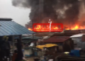 Fire destroys structures at Odawna as floods hamper emergency response