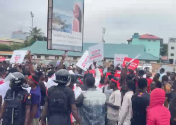 NPP supporters picket EOCO headquarters over arrest of Miracles Aboagye
